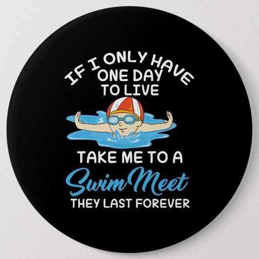Schwimmen Sportgeschenk Button (Vorderseite)