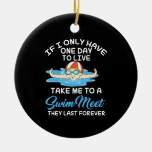 Schwimmen Sportgeschenk Keramik Ornament