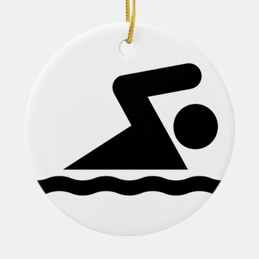 Schwimmen-Symbol-Verzierung Keramik Ornament (Vorne)