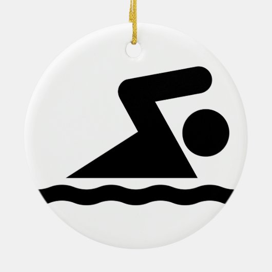 Schwimmen-Symbol-Verzierung Keramik Ornament (Hinten)