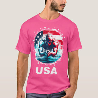 Schwimmen Team United Staaten Bekleidete amerikani T-Shirt