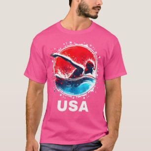 Schwimmen Team United Staaten Bekleidete amerikani T-Shirt