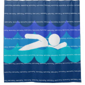Schwimmen Text Design Duschvorhang (Vorderseite)