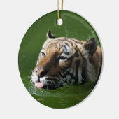 Schwimmen-Tiger-Verzierung Keramik Ornament (Links)