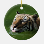 Schwimmen-Tiger-Verzierung Keramik Ornament (Hinten)