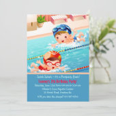 Schwimmen Tots Pool-Party Einladung (Stehend Vorderseite)