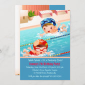 Schwimmen Tots Pool-Party Einladung (Vorne/Hinten)