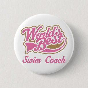 Schwimmen-Trainer-Geschenk Button