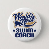 Schwimmen-Trainer-Geschenk Button (Vorderseite)