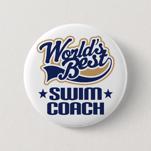 Schwimmen-Trainer-Geschenk Button (Vorderseite)