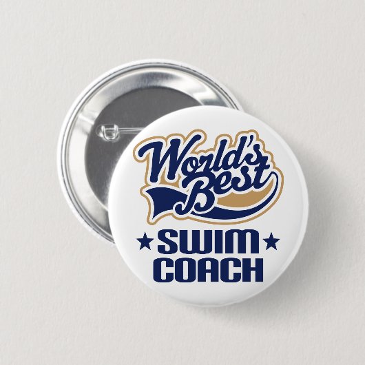 Schwimmen-Trainer-Geschenk Button (Vorne & Hinten)