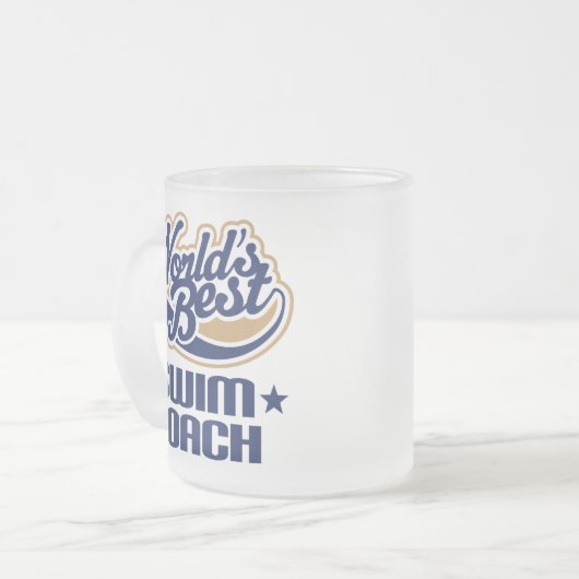Schwimmen-Trainer-Geschenk Mattglastasse (Vorderseite Links)