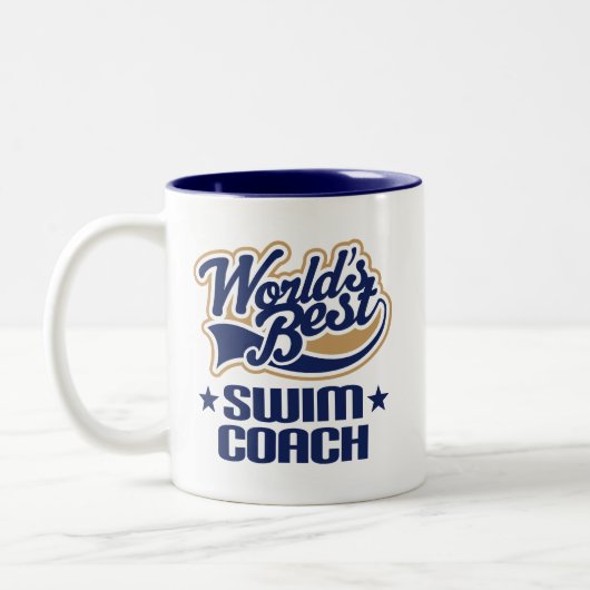 Schwimmen-Trainer-Geschenk Zweifarbige Tasse (Links)