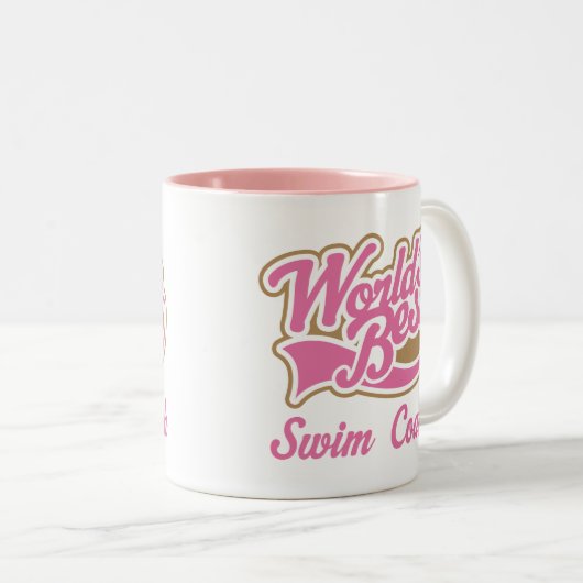 Schwimmen-Trainer-Geschenk Zweifarbige Tasse (VorderseiteRechts)