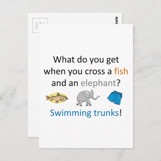 Schwimmen Trunker Postkarte (Vorne/Hinten)