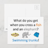 Schwimmen Trunker Postkarte (Vorne/Hinten)