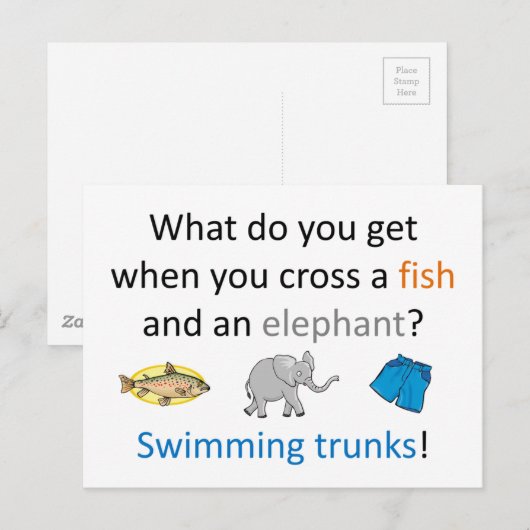 Schwimmen Trunker Postkarte (Vorne/Hinten)