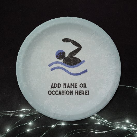 Schwimmen Typ mit Metall-Look maskulinen Party The Pappteller