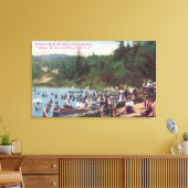 Schwimmen und Booten auf dem russischen Fluss Leinwanddruck (Insitu (Wohnzimmer))