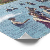 Schwimmen und Booten auf dem russischen Fluss Poster (Ecke)