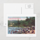 Schwimmen und Booten auf dem russischen Fluss Postkarte (Vorne/Hinten)