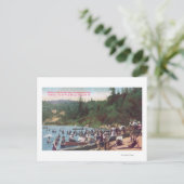 Schwimmen und Booten auf dem russischen Fluss Postkarte (Stehend Vorderseite)