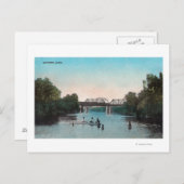 Schwimmen und Bootfahren im Wintersee Postkarte (Vorne/Hinten)