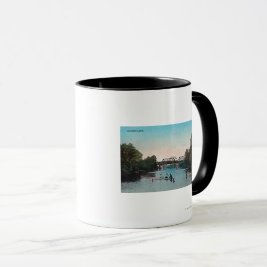 Schwimmen und Bootfahren im Wintersee Tasse (VorderseiteRechts)