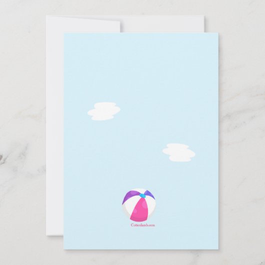 Schwimmen und Einladung spielen (Rückseite)