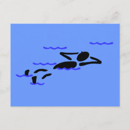 SCHWIMMEN UND ENTLADEN POSTKARTE