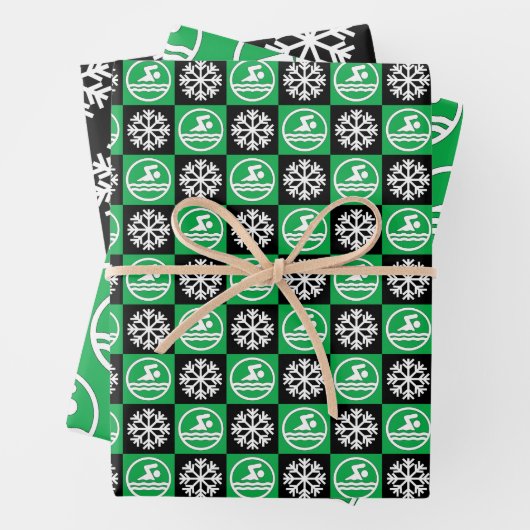 Schwimmen und Schneeflocken Schwimmen & Tauchen We Geschenkpapier Set (Beispiel)