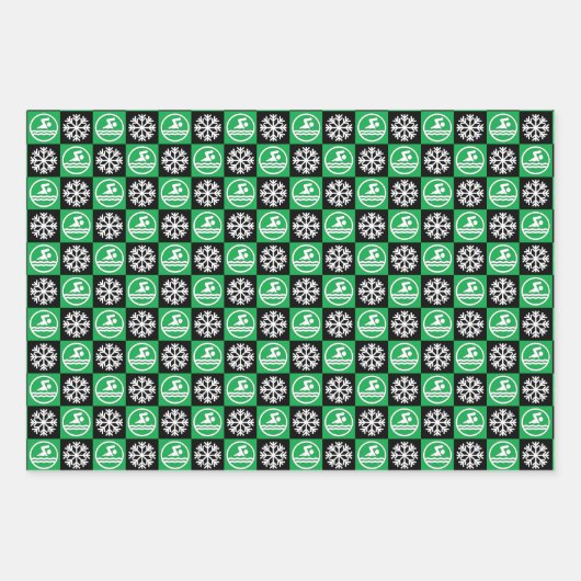 Schwimmen und Schneeflocken Schwimmen & Tauchen We Geschenkpapier Set (Vorderseite)