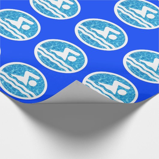 Schwimmen und Tauchen im Pool - Farbe Geschenkpapier (Ecke)