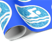 Schwimmen und Tauchen im Pool - Farbe Geschenkpapier (Rolleneckpunkt)