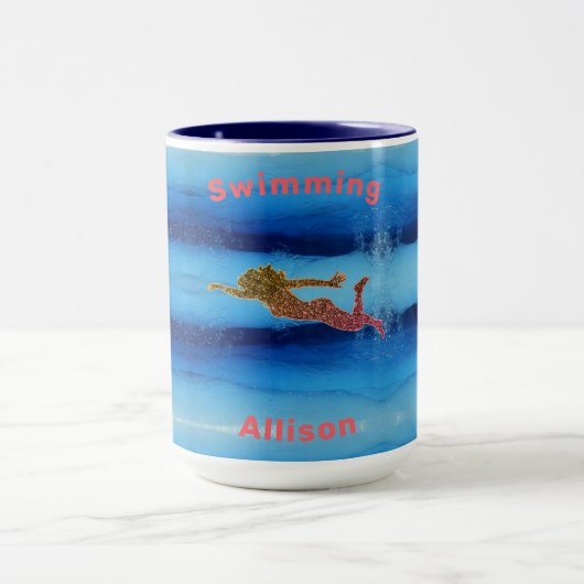 Schwimmen unter Wasser Funkelnd Baden Tasse (Zentrum)