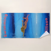 Schwimmen unter Wasser Funkelnd Badetuch (Vorderseite)