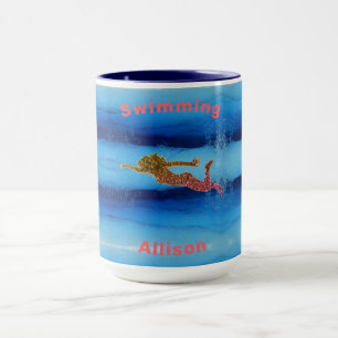 Schwimmen unter Wasser funkelnder Schwimmer Tasse