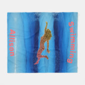 Schwimmen unter Wassermädchen Fleece Blanket (Vorderseite (Horizontal))