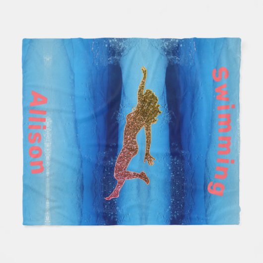Schwimmen unter Wassermädchen Fleece Blanket (Vorderseite (Horizontal))