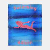 Schwimmen unter Wassermädchen Fleece Blanket (Vorderseite)