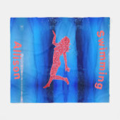 Schwimmen unter Wassermädchen Fleece Blanket (Vorderseite (Horizontal))