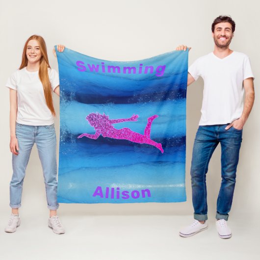 Schwimmen unter Wassermädchen Fleece Blanket (Beispiel)