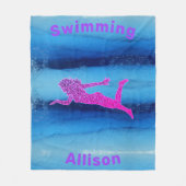 Schwimmen unter Wassermädchen Fleece Blanket (Vorderseite)