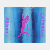 Schwimmen unter Wassermädchen Fleece Blanket (Vorderseite (Horizontal))