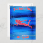 Schwimmen unter Wassermädchen Postkarte (Vorne/Hinten)