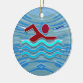 Schwimmen-Verein-Schwimmer 2 Seite Keramik Ornament (Links)