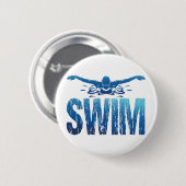 Schwimmen - Vintages Baden Button (Vorne & Hinten)