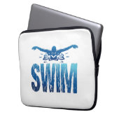 Schwimmen - Vintages Baden Laptopschutzhülle (Vorderseite Links)