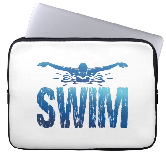 Schwimmen - Vintages Baden Laptopschutzhülle (Vorderseite)