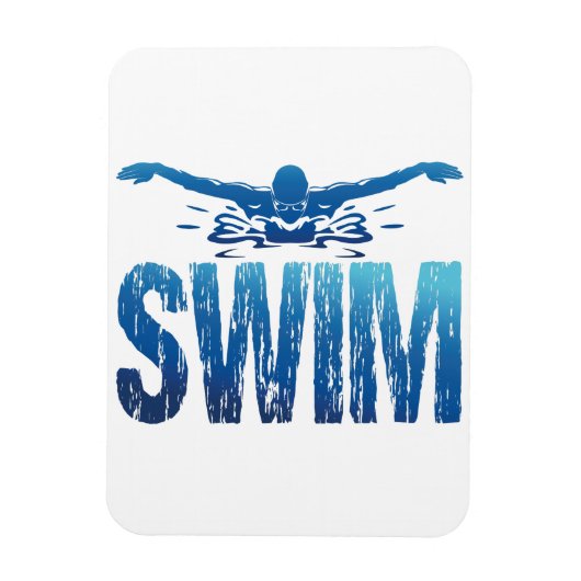Schwimmen - Vintages Baden Magnet (Vertikal)